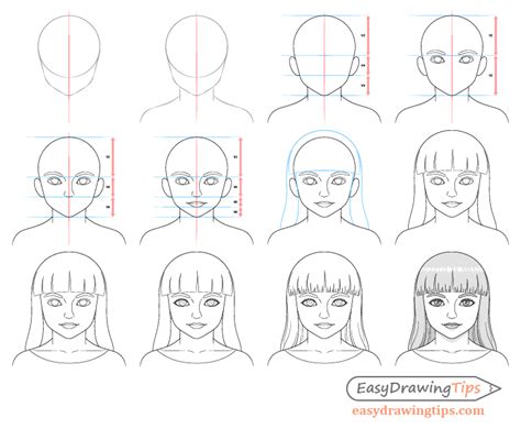 easy drawing of girl step by step|step by step drawing for women.